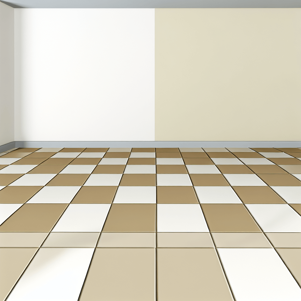 Beige and White Checkered floor