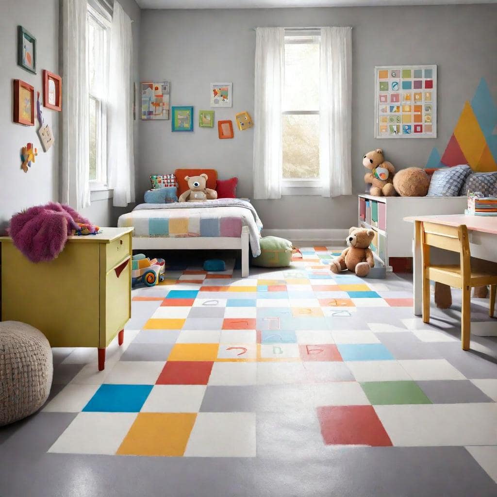 Gray and White Checkered Floor min