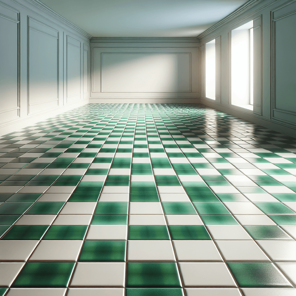 Green and White Checkered Floor