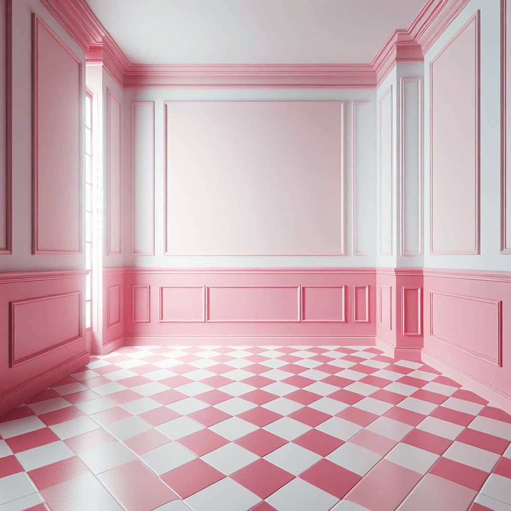 Pink and White Checkered Floor