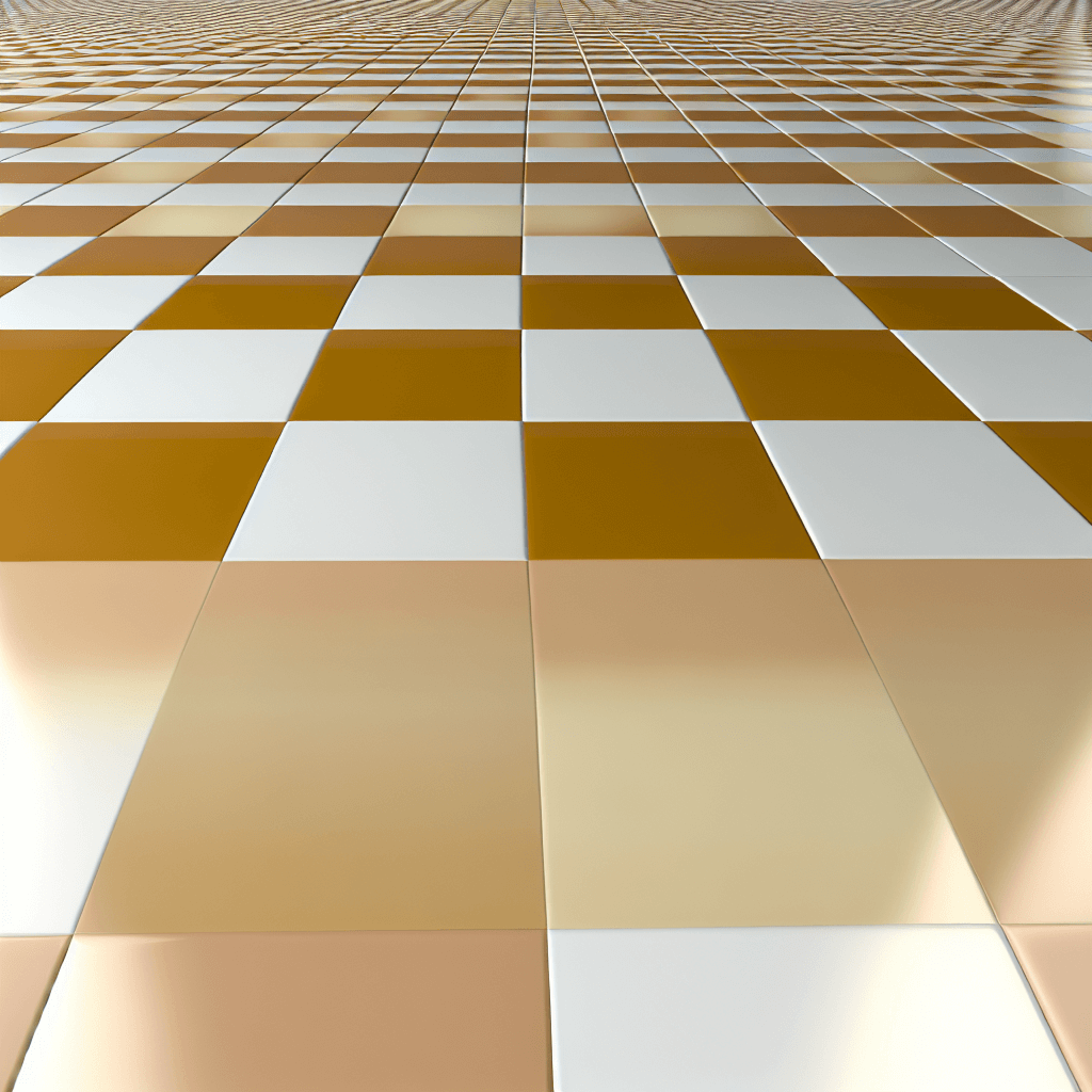 Tan and White Checkered floor