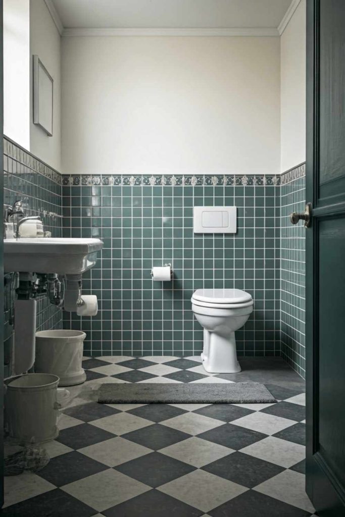 Checkered Floor Bathroom Ideas