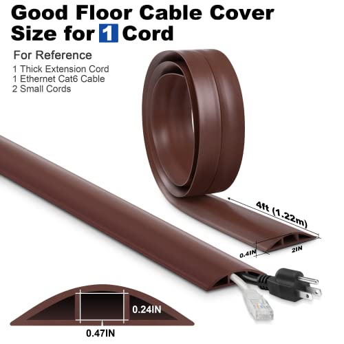 Electrical Cord Floor Cover Brown